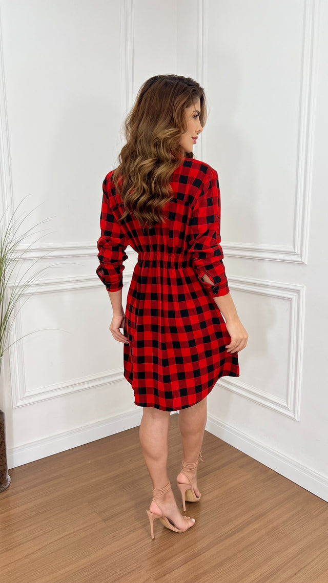 Vestido Chemise Duna Xadrez